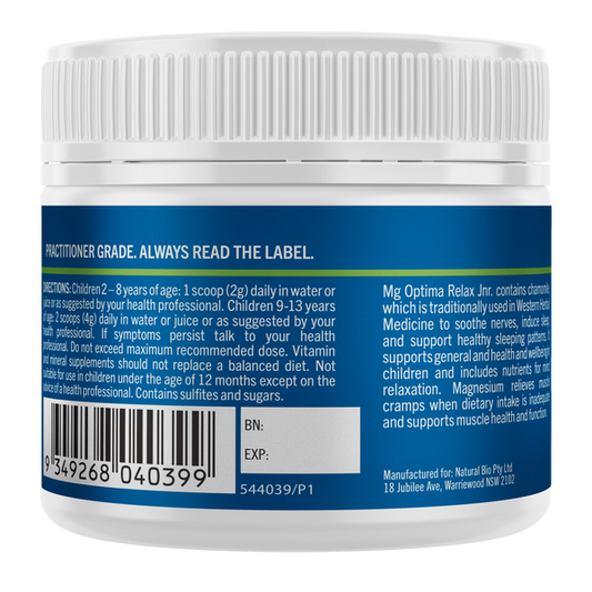 Bioglan Medlab Mg Optima Relax Jnr。 60克