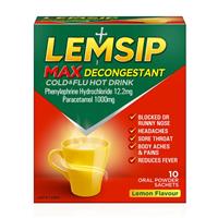 Lemsip Max 柠檬减充血剂 10 包感冒和流感热饮