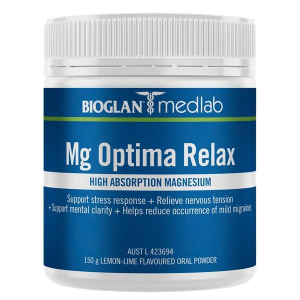 Mg Optima Relax，柠檬青柠味 – 150克