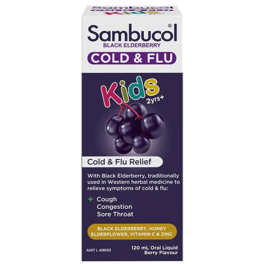 Sambucol Black Elderberry Cold & Flu Kids Liquid 120mL